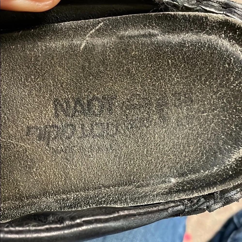 Naot Black Leather wedge Slide Sandals - Picture 5 of 10